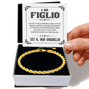 Bracciale A Mio Figlio - Corda Oro