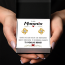 Orecchini Nodo con Pietra in Acciaio chirurgico - A mia Mamma