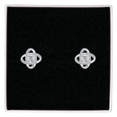 Orecchini Nodo con Pietra Donna in Acciaio chirurgico con Finitura in Oro Bianco 18k