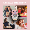 Peluche Crochet Con base in legno - Maialino Portafortuna