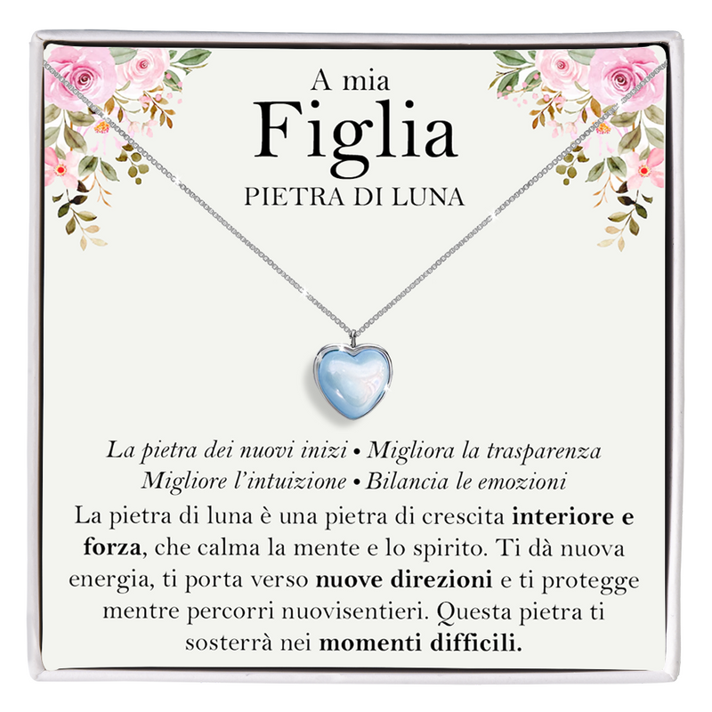 Collana Pietra di Luna in Argento Sterling 925 - A mia figlia