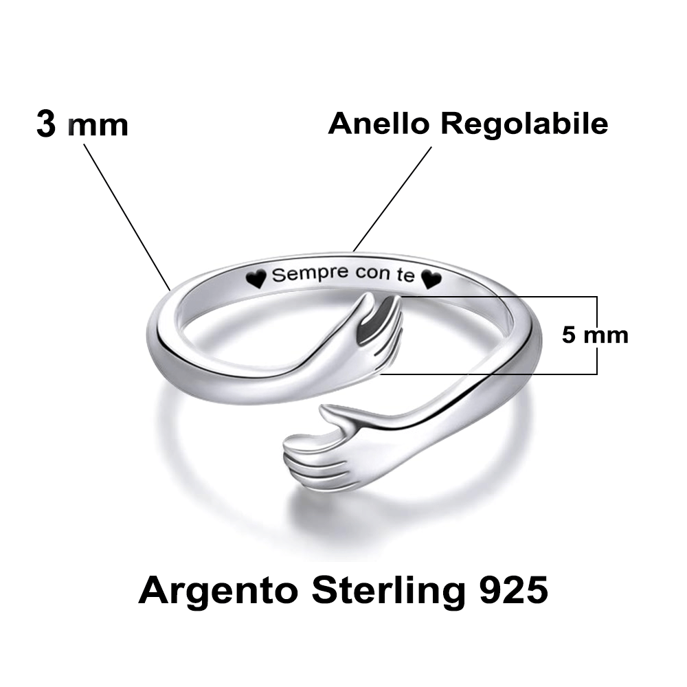 Anello Per Punta Regolabile In Argento Sterling 925, Fascia Argento, Marchio Tamasha Silver, Fatto In Thailandia